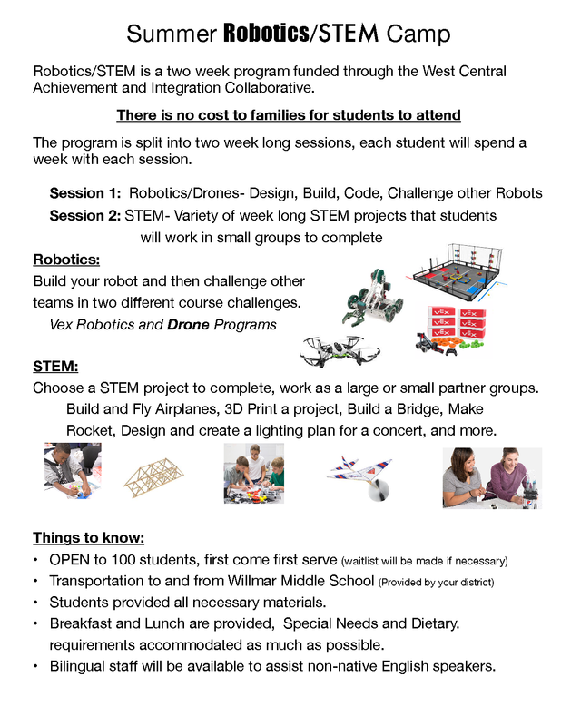 Summer Robotics/STEM Camp Flyer